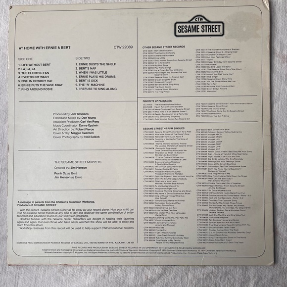 1979 Sesame Street CTW Vinyl Record with Black and White Design - Picture 2 of 9